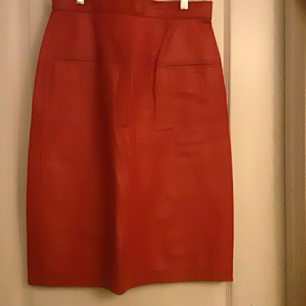 Red Leather Skirt.